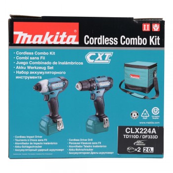 Набор аккумуляторного инструмента CLX224A 12V (2x2.0 Ач + зарядка) Makita