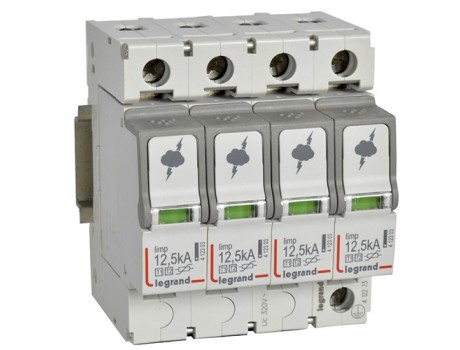 SPD - protection of main distribution board - T1+T2 - limp 12.5 kA/pole - 4P Legrand