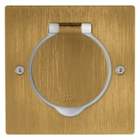 Floor square receptacle golden brushed 2mod. IP44 Legrand 