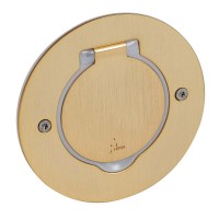 Floor square receptacle golden brushed 2mod. IP44 Legrand 