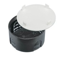 Junction box, Ø84x44mm with cover, black Pawbol