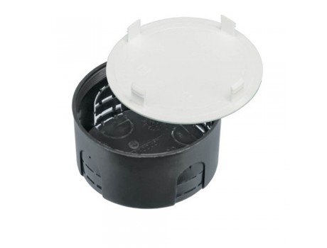 Junction box, Ø84x44mm with cover, black Pawbol