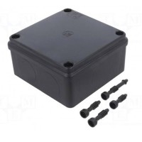 Junction box IP65 100x100x50 Black Pawbol