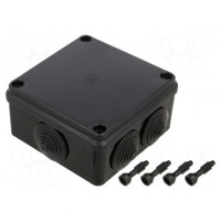 Junction box IP65 100x100x50 Black Pawbol