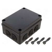 Junction box IP65 150x110x70 Black Pawbol