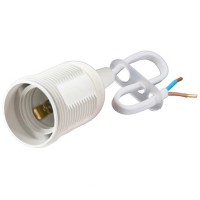 Bulb holder E27 4A with cable white Pawbol