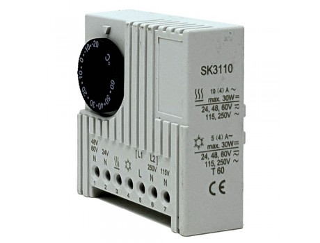 Thermostat with electronic air sensor for heating or cooling 24-250V; 16A; -20C+60C IP20 Vexen