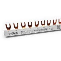 Phase busbar 3P, 12 mod., 63A, 10mm2 Vexen