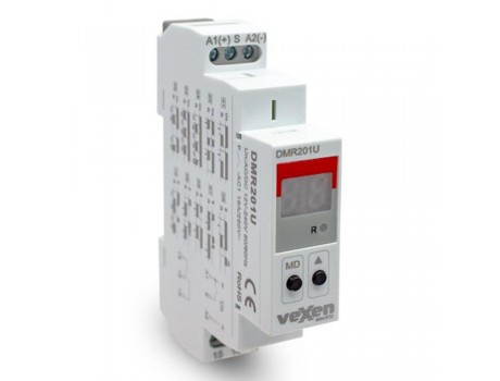 Цифровое мультифункциональное реле времени 1CO 16A AC/DC 12-230V Vexen