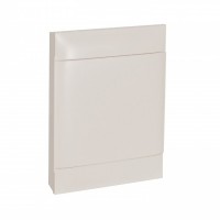 Surface mounting cabinet with earth and neutral terminal blocks - white door - 2 row with 24 modules per row