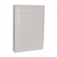 Surface mounting cabinet with earth and neutral terminal blocks - white door - 3 row with 54 modules per row