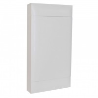 Surface mounting cabinet with earth and neutral terminal blocks - white door - 4 row with 48 modules per row