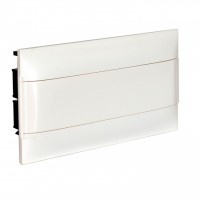 Flush-mounting cabinet for masonry - earth + neutral terminal blocks - white door - 1 row - 18 modules/row
