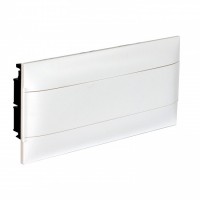 Flush-mounting cabinet for masonry - earth + neutral terminal blocks - white door - 1 row - 22 modules/row