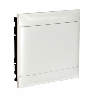 Flush-mounting cabinet for masonry - earth + neutral terminal blocks - white door - 2 x12 row - 24 modules/row