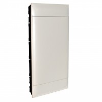 Flush-mounting cabinet for masonry - earth + neutral terminal blocks - white door - 3 x12 row - 36 modules/row
