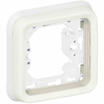 Flush mounting support frame Plexo IP 55 - 1 gang - white