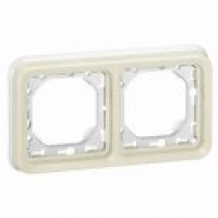 Surface mounting box Plexo IP 55 - 2 gang - with membrane glands - white