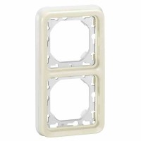 Surface mounting box Plexo IP 55 - 2 gang - with membrane glands - white