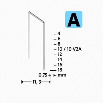 Plānas skavas A tips 53/12mm (11.3x0.75mm) 1000gb Novus
