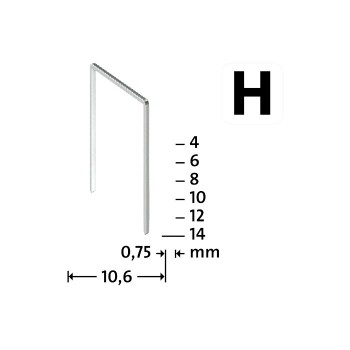 Fine wire staples H type 37/4mm (10.6x0.75mm) 2000pc Novus