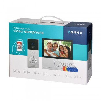 Video domofons vienai ģimenei TALOS, 7" LCD skārienekrāns, Wi-Fi, RFID lasītājs, interkoma funkcija, Full HD kamera, Tuya aplikācija ORNO