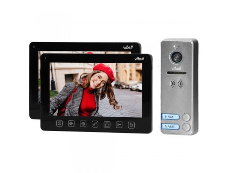 Video domofons divām ģimenēm NOVEO MULTI2, 7" LCD ekrāns, melns Vibell ORNO