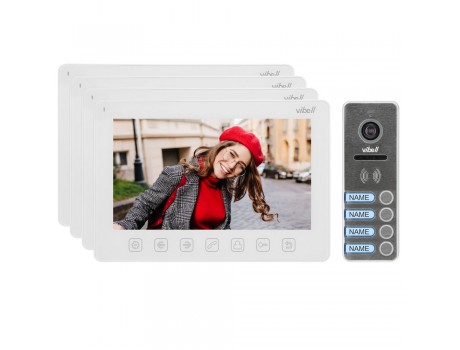 Video domofons četrām ģimenēm NOVEO MULTI4, 7" LCD ekrāns, balts Vibell ORNO