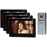 Video domofons četrām ģimenēm FELIS MEMO MULTI4, 7" LCD ekrāns, SD+DVR sloti, melns Vibell ORNO