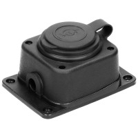 Блок розеток 1x2P+E (Schuko) IP44, 16A с огнестойким корпусом, черный ORNO