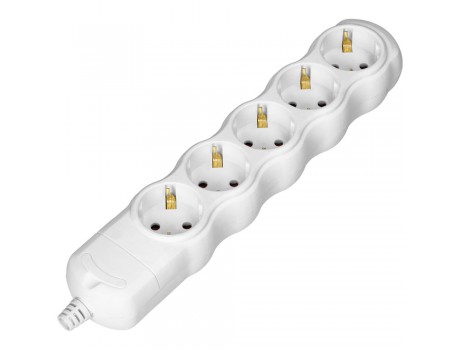 Блок розеток 5x2P+E (Schuko) IP20, белый ORNO