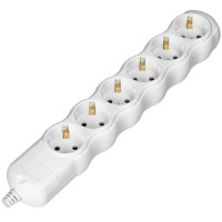 Блок розеток 6x2P+E (Schuko) IP20, белый ORNO