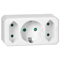 Разветвитель розеток 2x2P + 1x2P+E (Schuko) белый ORNO