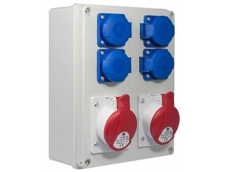 Блок розеток 5x16A (3P+N+PE) 5x32A (3P+N+PE)+ 4xSchuko 230V IP44 R-Box240