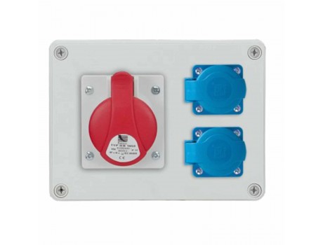 Socket block 5x16A (3P+N+PE) + 2xSchuko 230V IP44 R-Box190