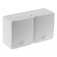 Socket outlet double IP44 white