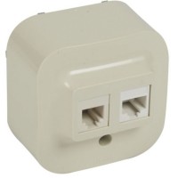 Розетка RJ11+RJ45 UTP 5Cat над штукатурная IP20, бежевая Forix Legrand