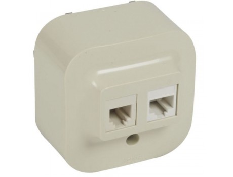 Розетка RJ11+RJ45 UTP 5Cat над штукатурная IP20, бежевая Forix Legrand