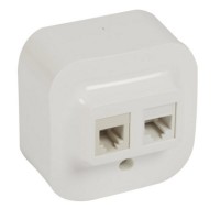 Розетка RJ11+RJ45 UTP 5Cat над штукатурная IP20, белая Forix Legrand