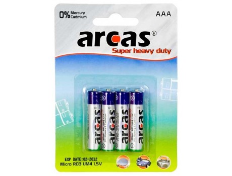 Батарейка 1,5V LR03 AAA (4шт.) Arcas