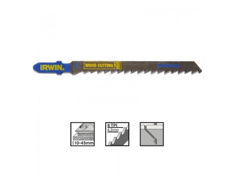 Полотна для лобзика T101D по дереву (5шт.) Irwin