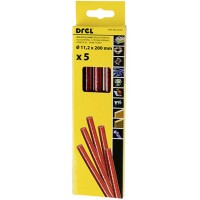 Hot glue sticks 11,2x200mm, red-colored, (5pcs.) Drel