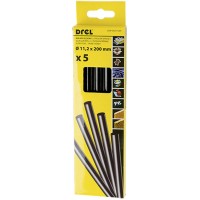 Hot glue sticks 11,2x200mm, black-colored, (5pcs.) Drel