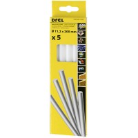 Hot glue sticks 11,2x200mm, white-colored, (5pcs.) Drel