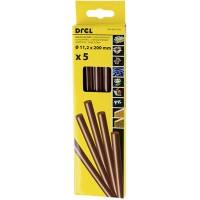 Hot glue sticks 11,2x200mm, brown-colored, (5pcs.) Drel