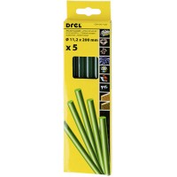 Hot glue sticks 11,2x200mm, green-colored, (5pcs.) Drel