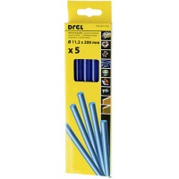 Hot glue sticks 11,2x200mm, blue-colored, (5pcs.) Drel