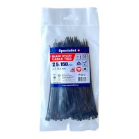 Кабельные стяжки 150x2,5mm черные (100 шт.) Specialist+