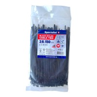 Кабельные стяжки 150x3,6mm черные (100 шт.) Specialist+