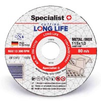 Диск для резки металла 115x1x22 mm LONG LIFE SPECIALIST+ 